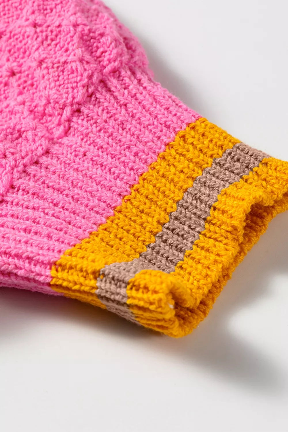 Stripe Striped Colorblock Texture Drop Shoulder Sweater
