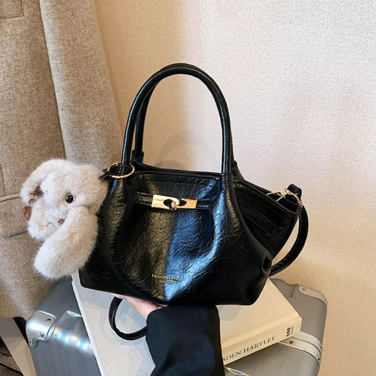 Top Handle Leather Handbag
