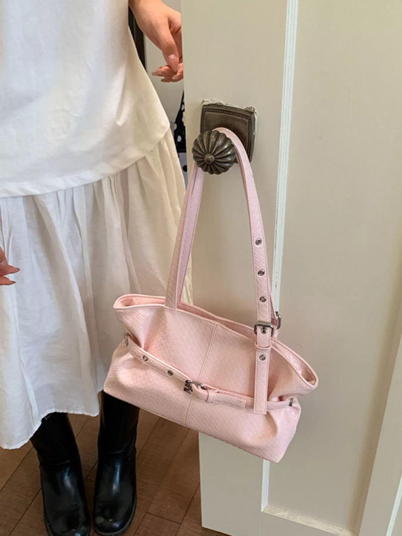 Buckle Detail Shoulder Bag
