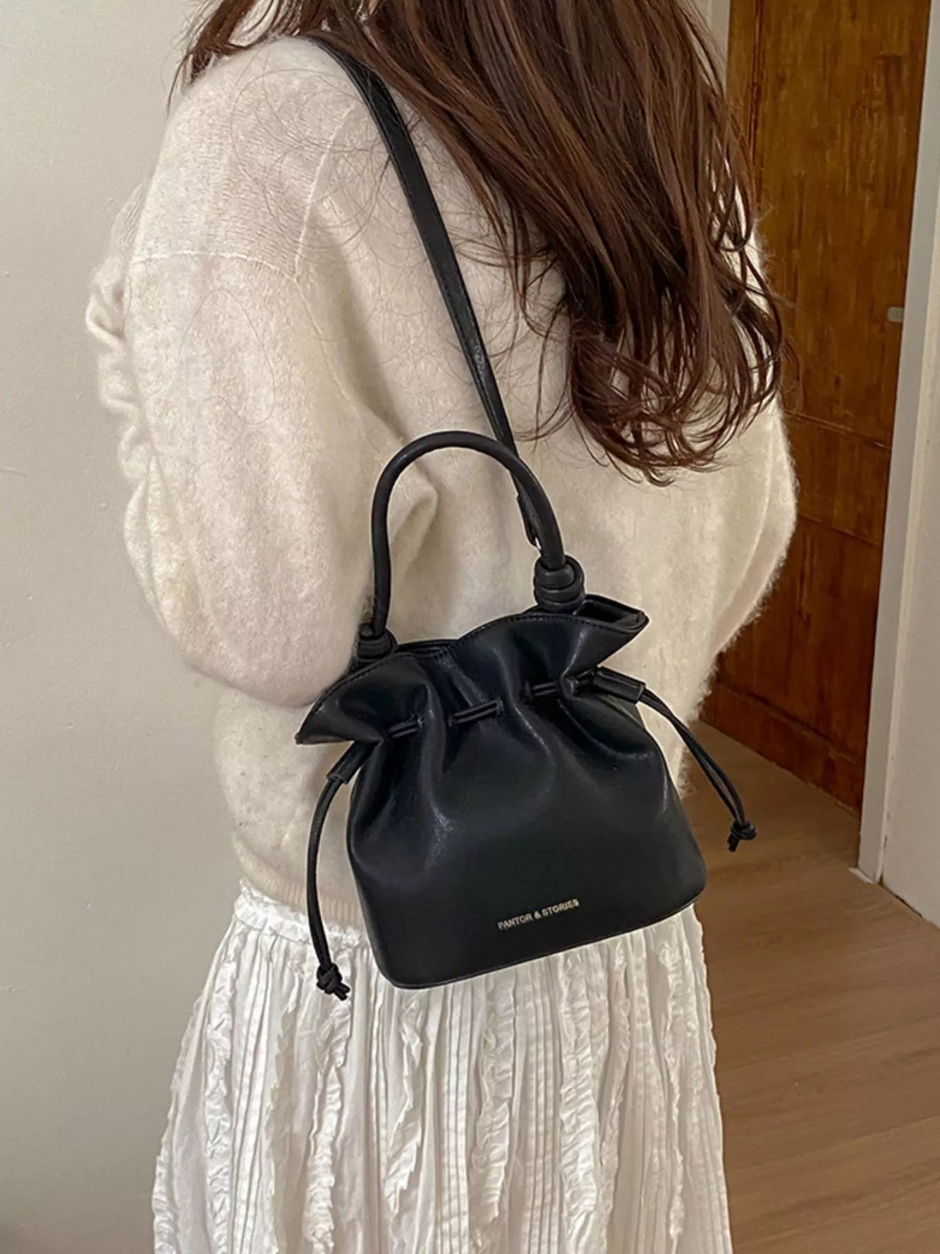 Drawstring Bucket Crossbody Bag