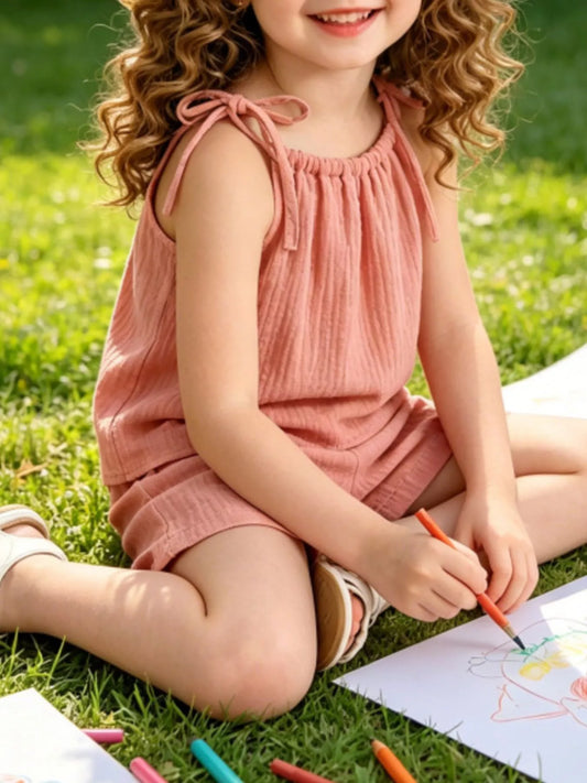 Children's Textured Cami and Shorts Set