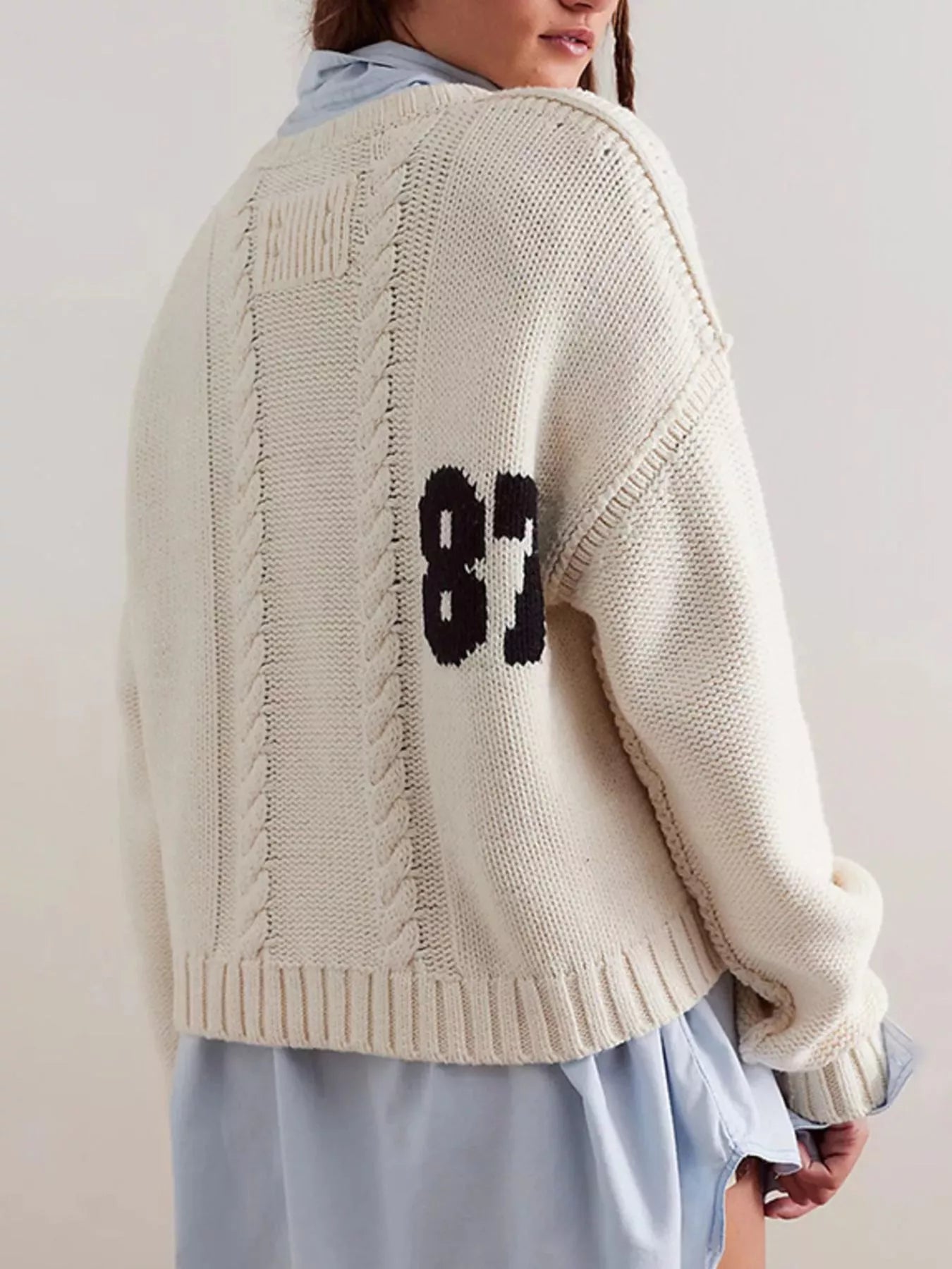 78 Number Cable-Knit Sweater