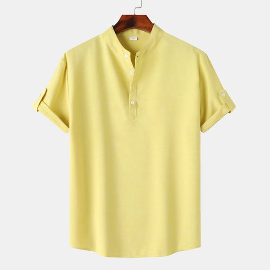 Men's Button Detail Short Sleeve Blouse
