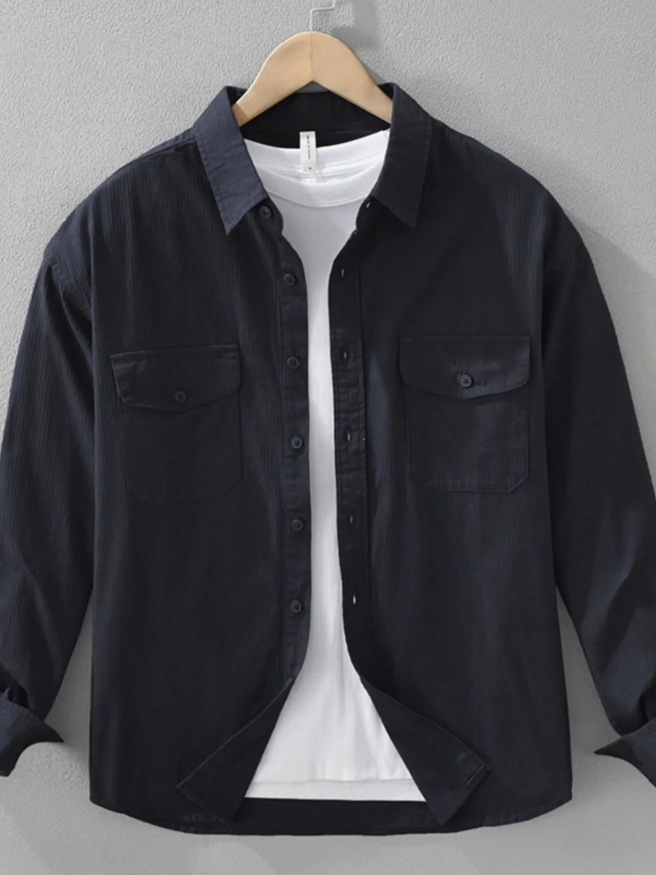 Men's Plus Size Button Up Long Sleeve Shirt