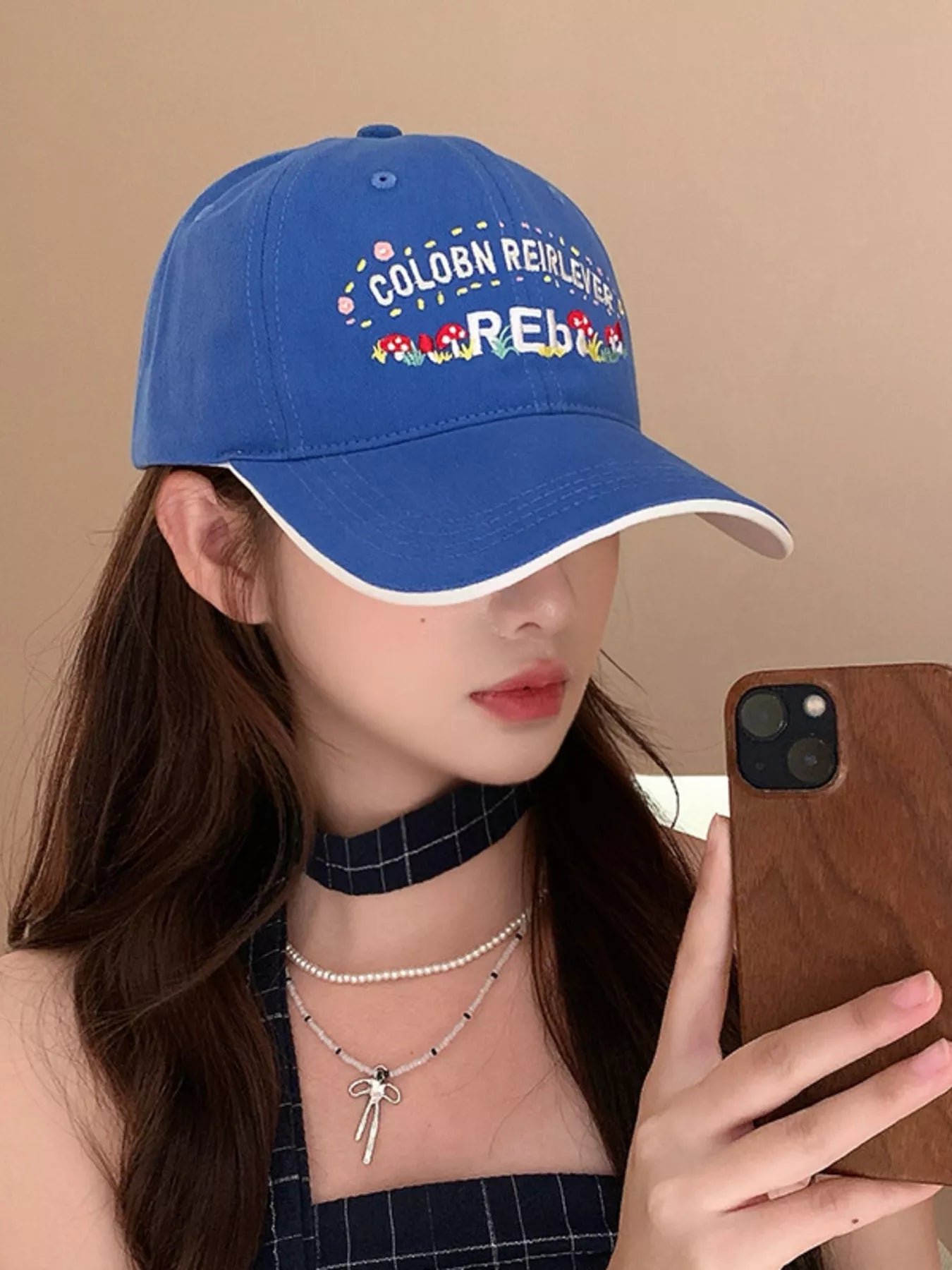 Embroidered Mushroom Baseball Cap