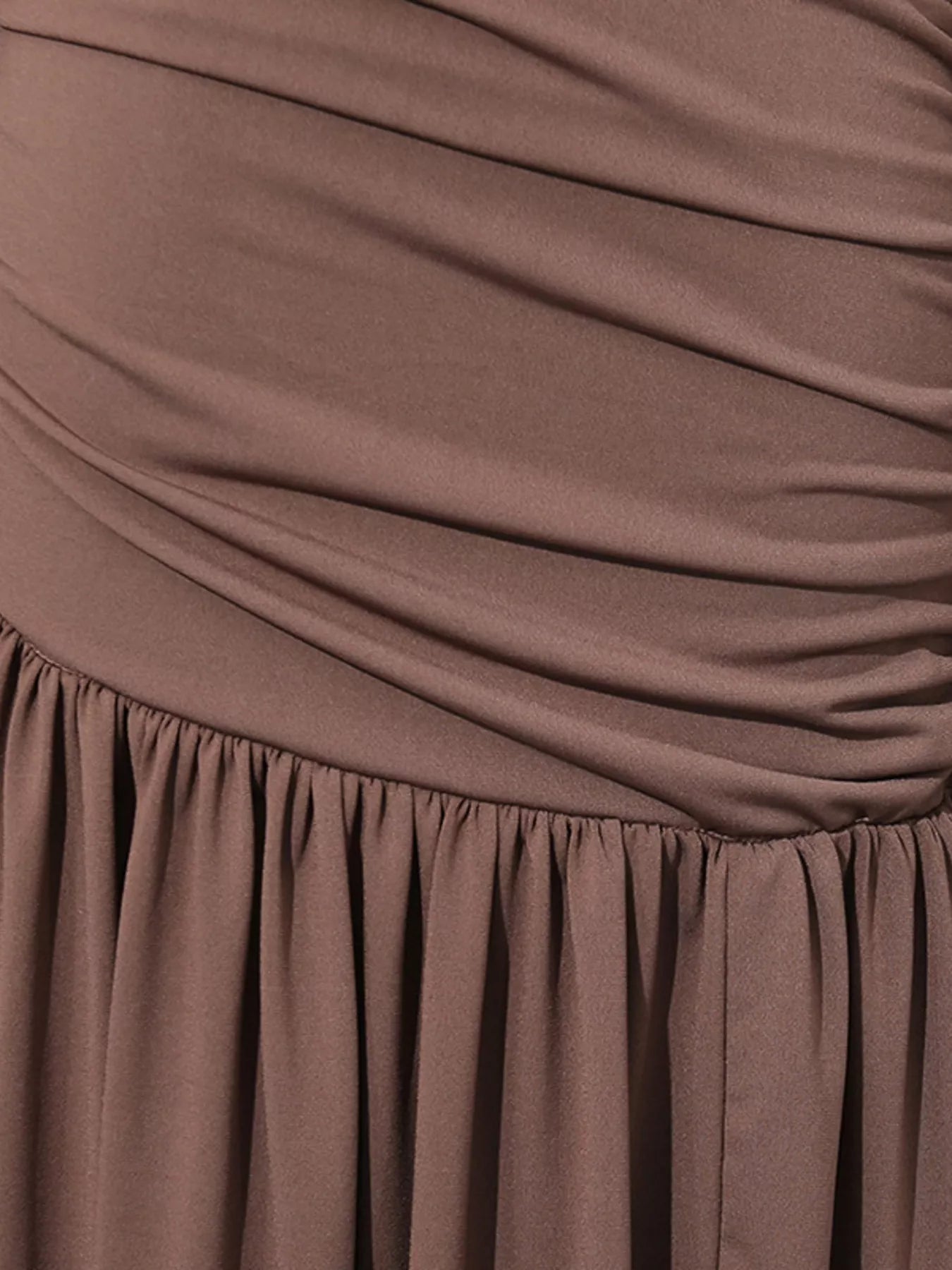 Ruched Long-Sleeve Maxi Dress with Cutout Detail