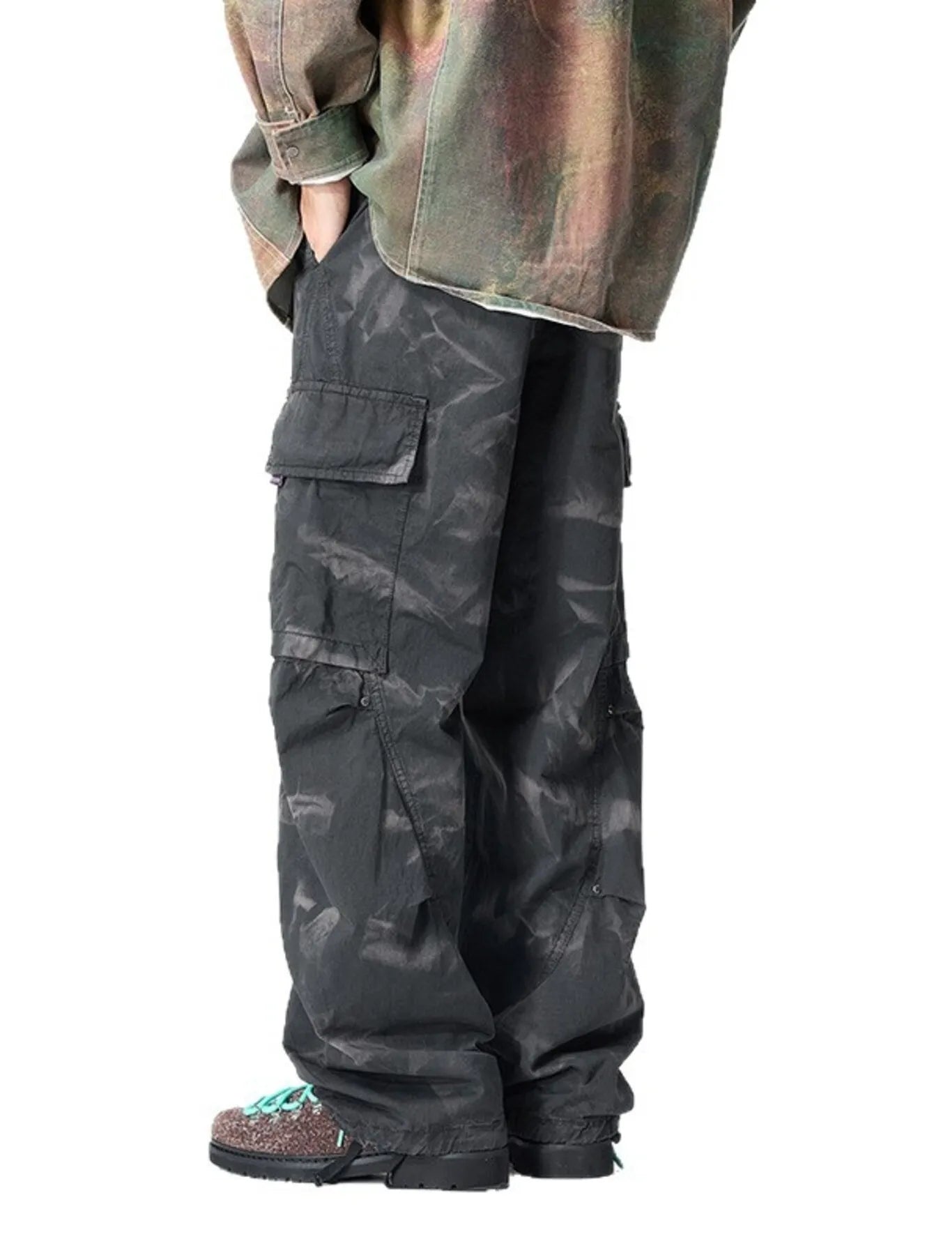 Men's Full Size Wide Leg Cargo Pants Plus Size
