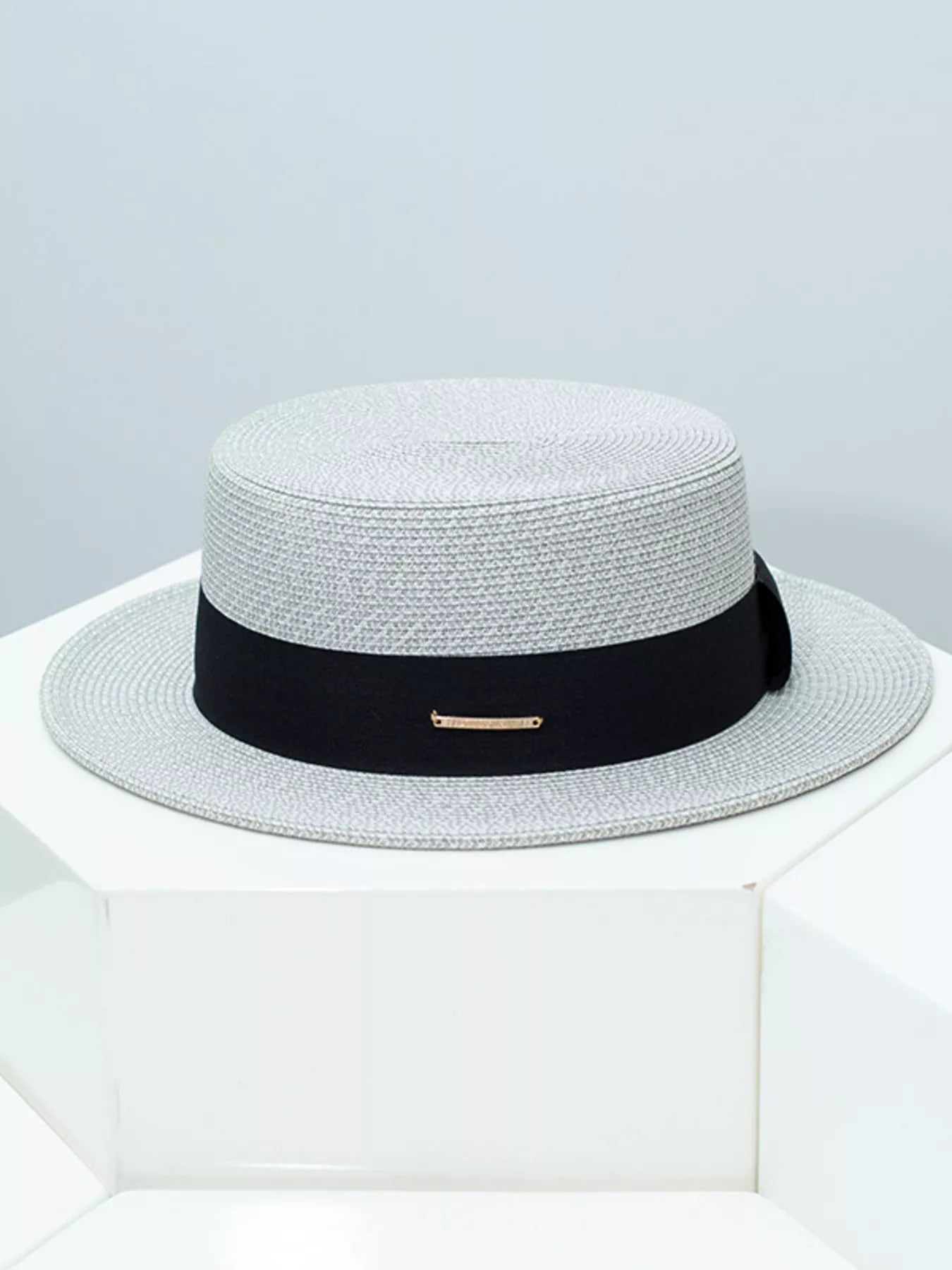 Straw Boater Hat with Ribbon