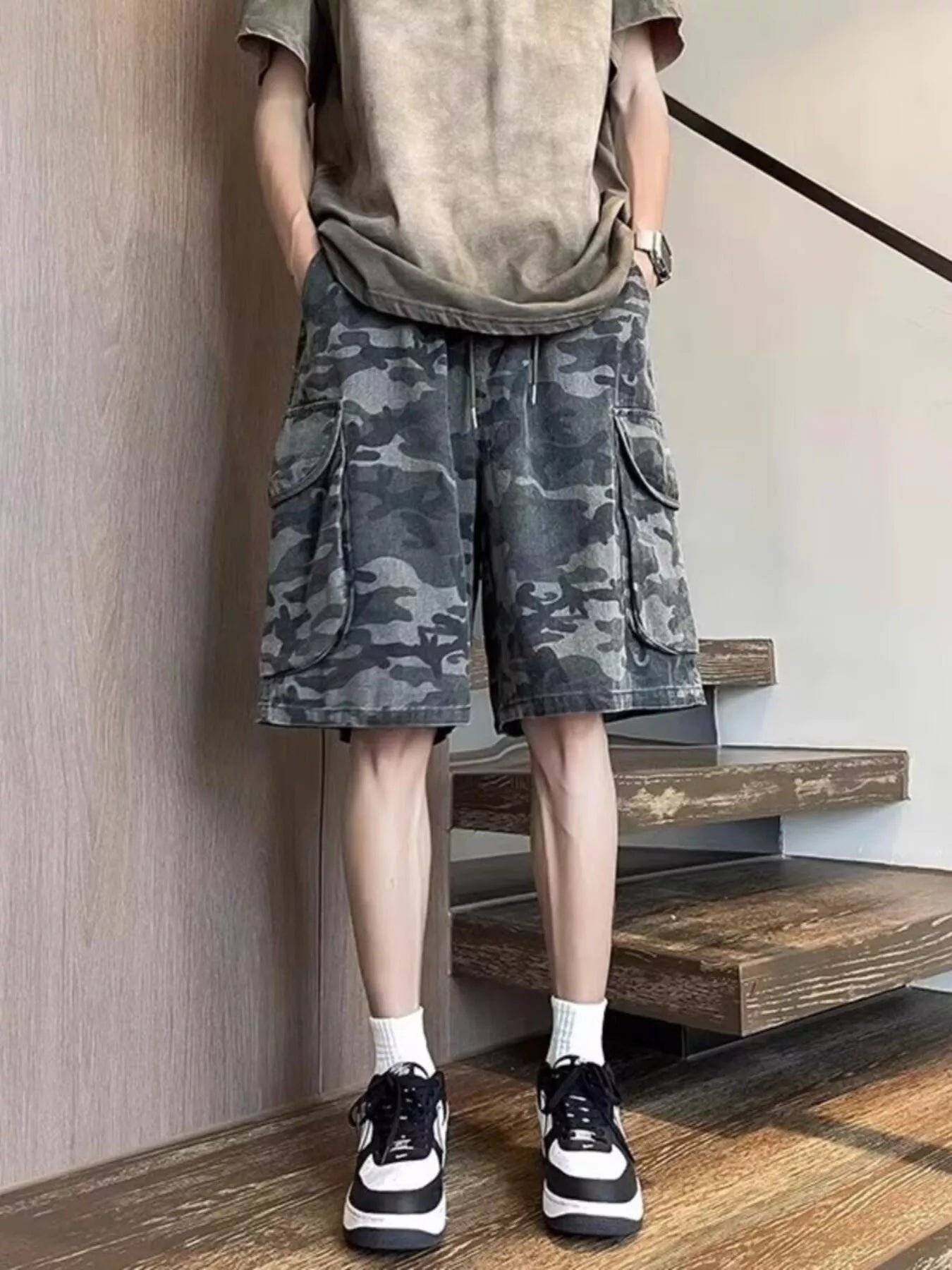 Men's Plus Size Casual Camouflage Cargo Shorts
