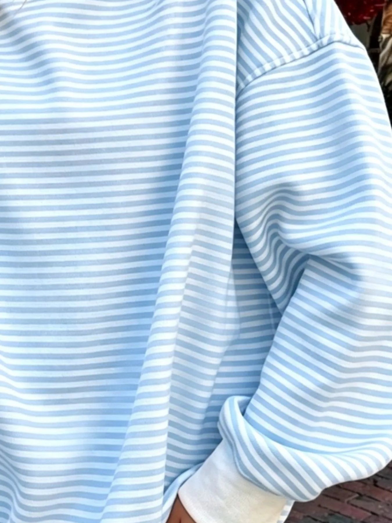 Oversized Striped Crew Neck Sweatshirt