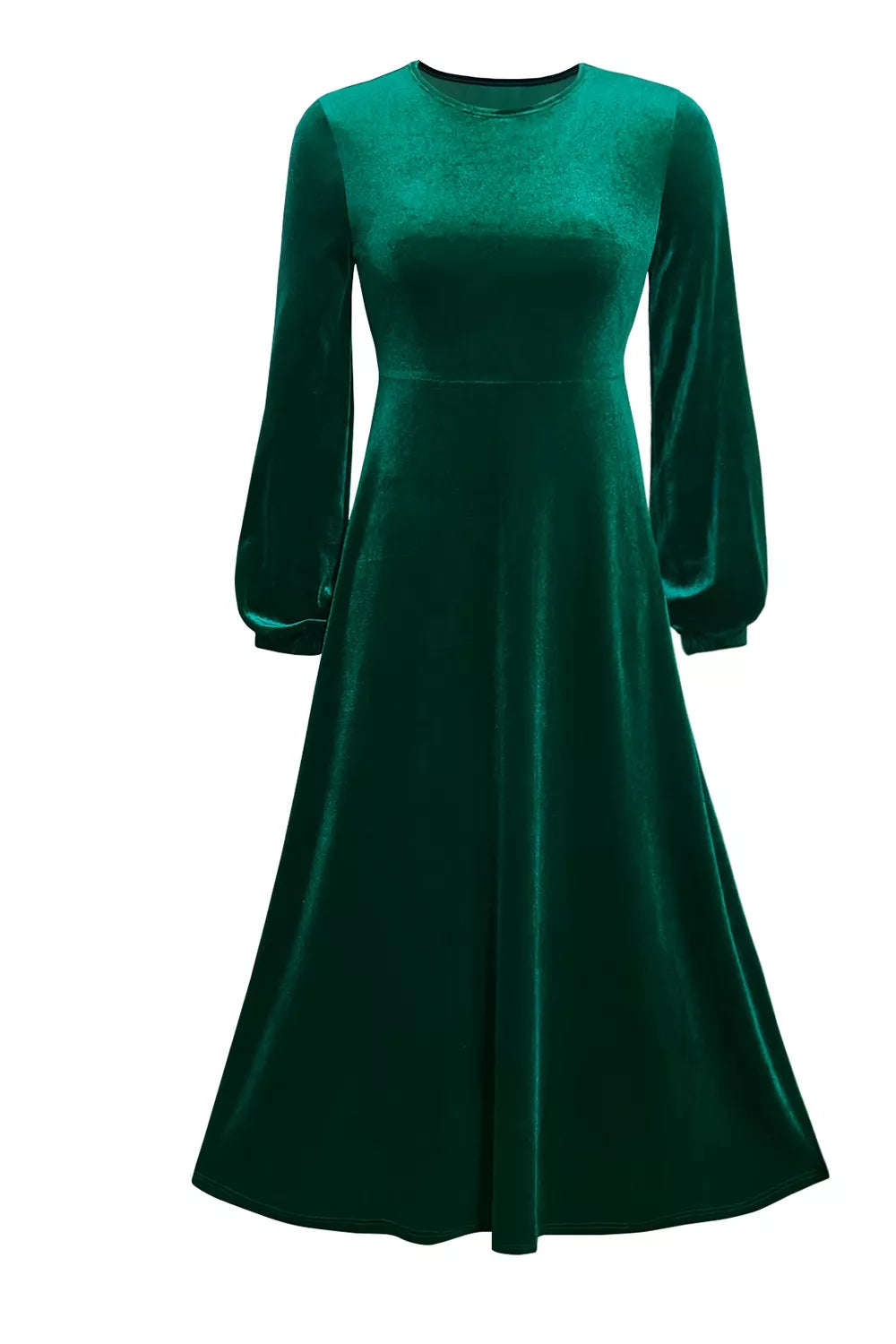 Velvet Balloon Sleeve Maxi Dress