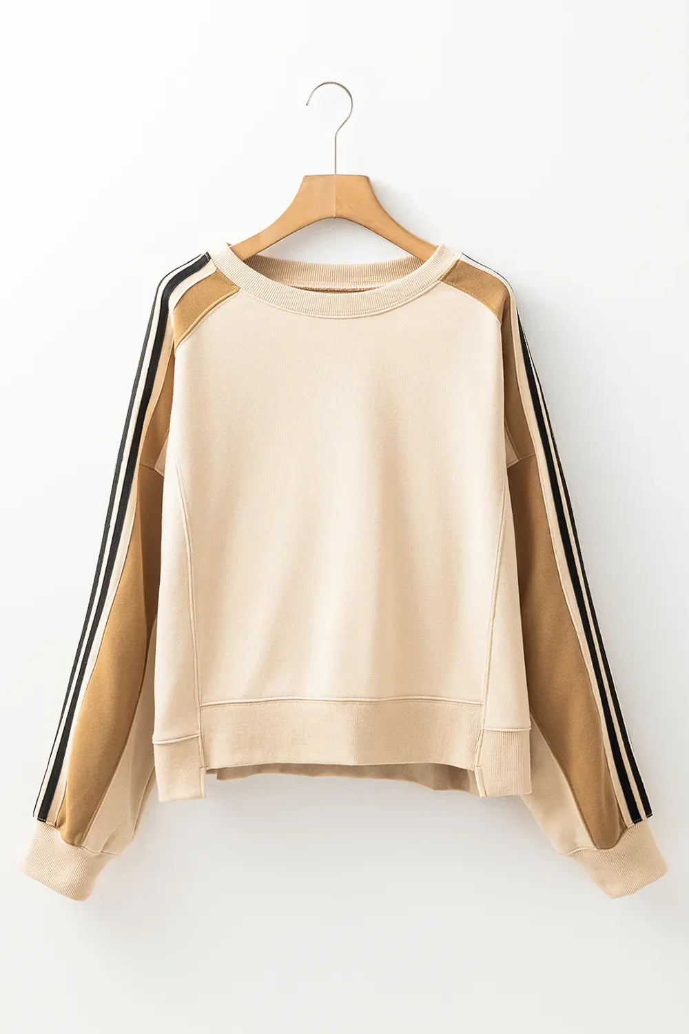 Contrast Round Neck Long Sleeve Sweatshirt