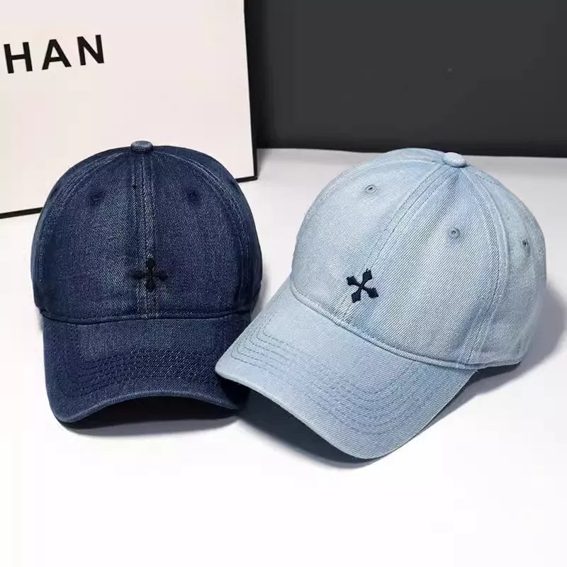 Denim Embroidered Baseball Cap
