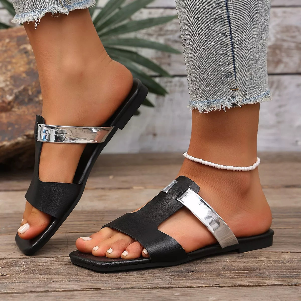 Open Toe Flat Sandals