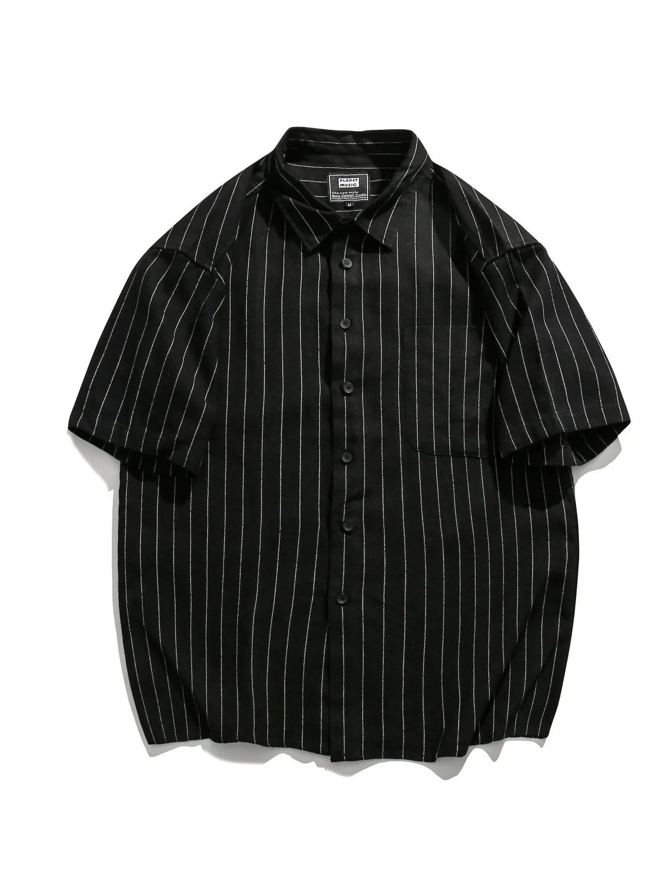 Men's Striped Button Up Short Sleeve Shirt