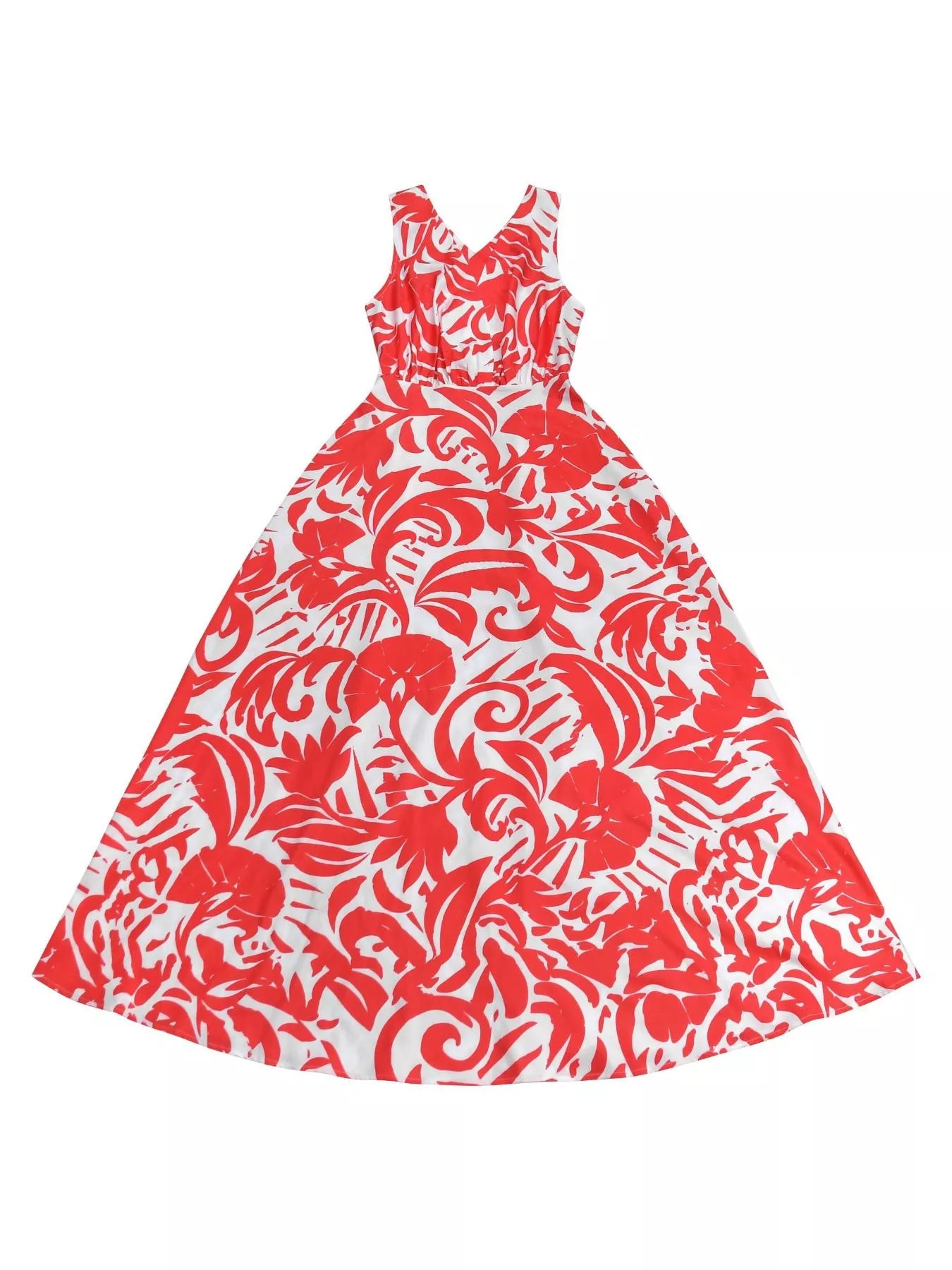 Backless Printed Sleeveless Maxi Dress