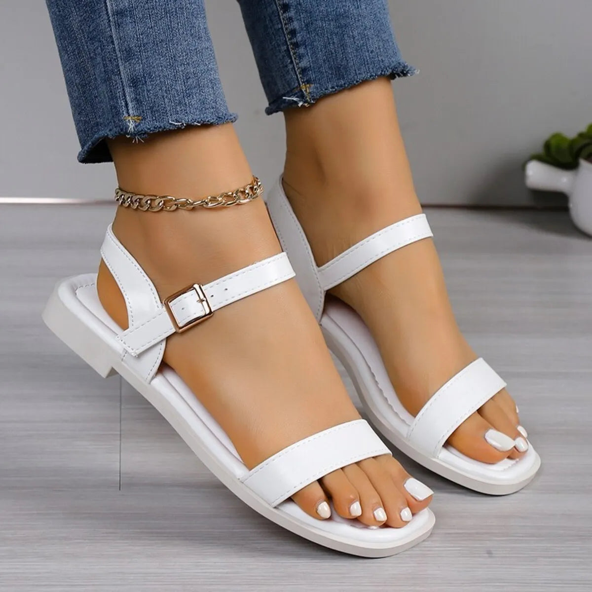 Open Toe Flats Sandals