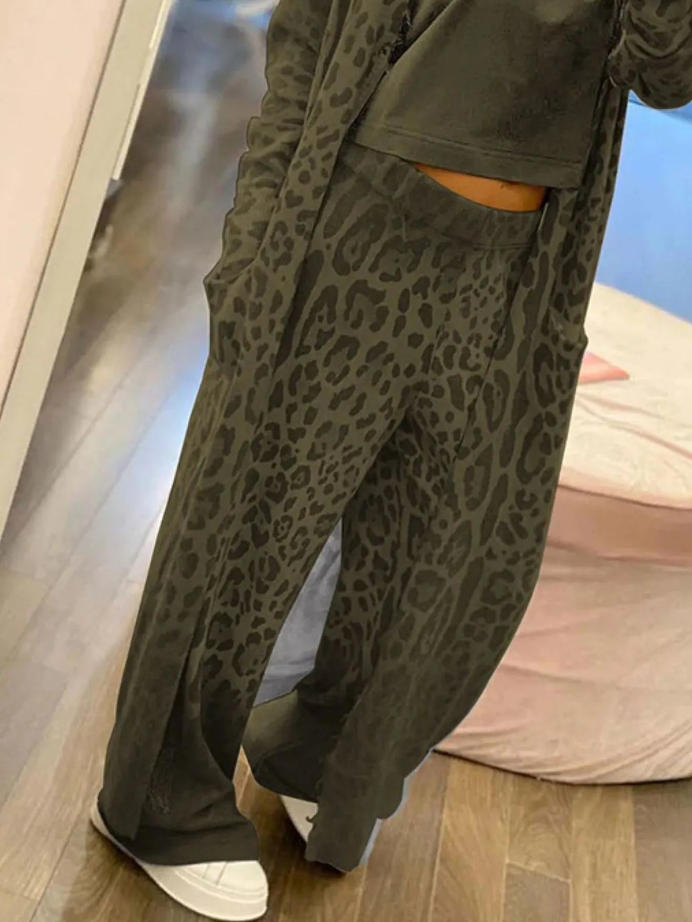 Long Sleeve Longline Outerwear and Pants Set