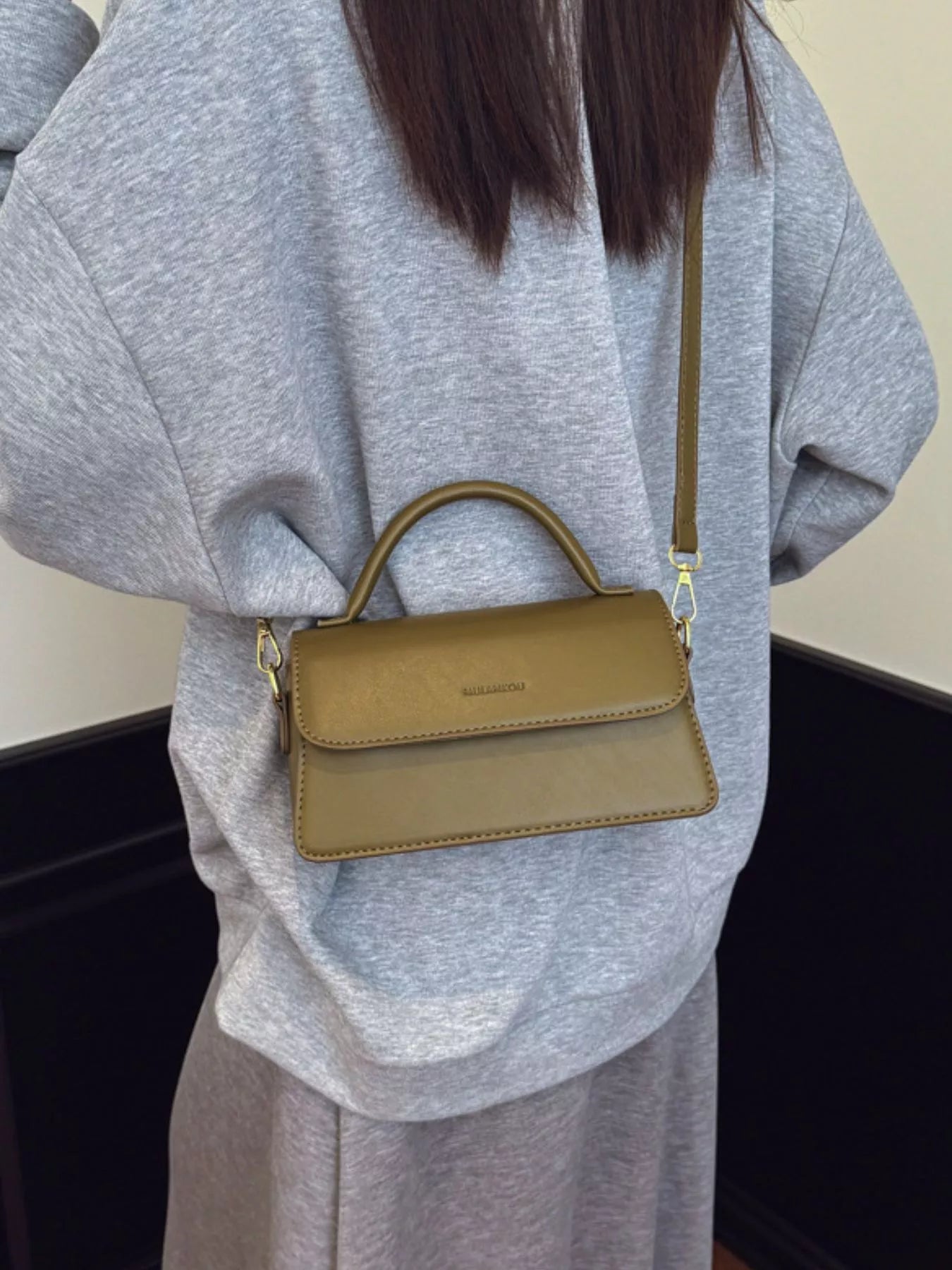 PU Leather Flap Crossbody Bag