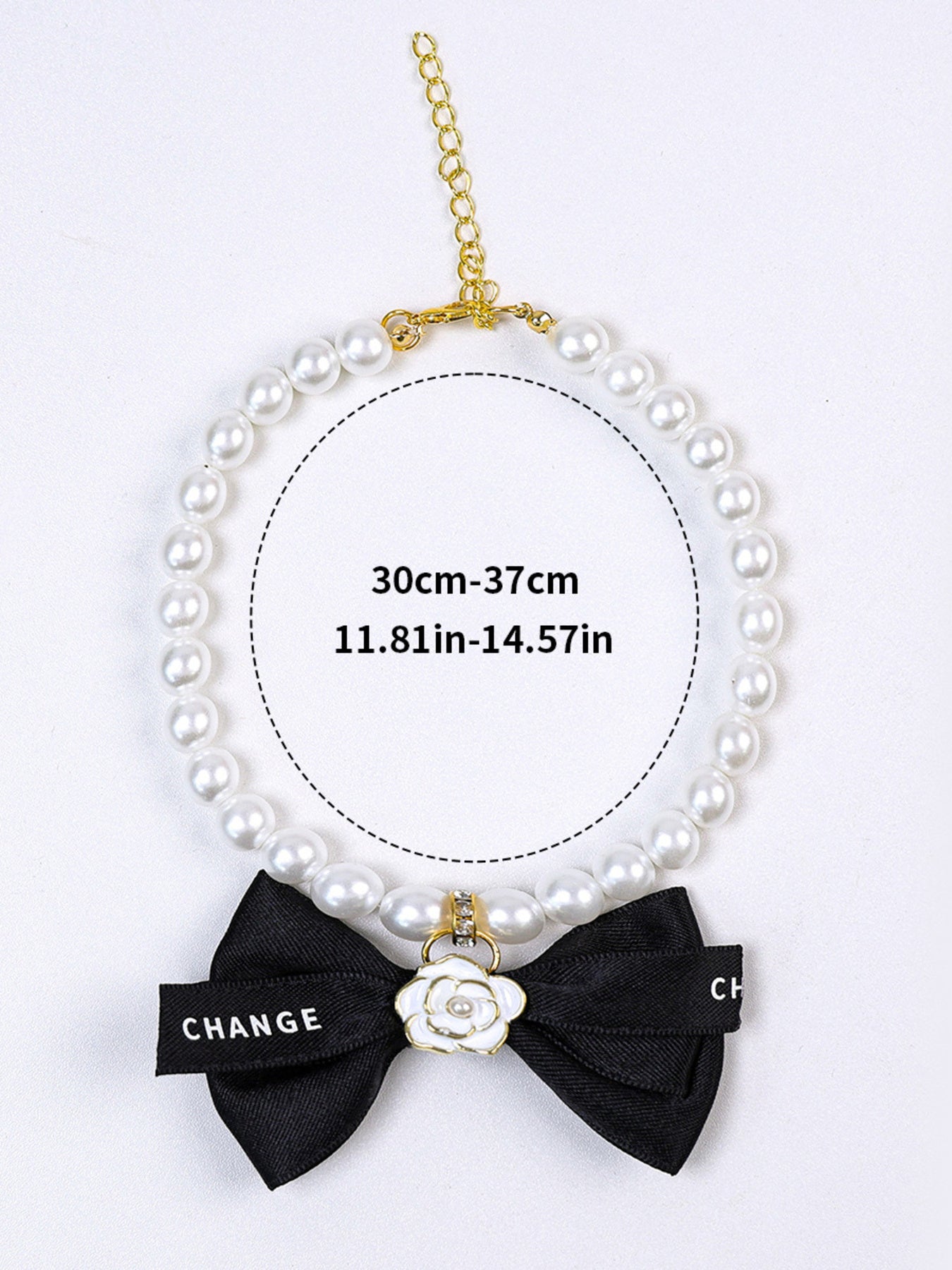 Pearl Bowknot Pet Necklace