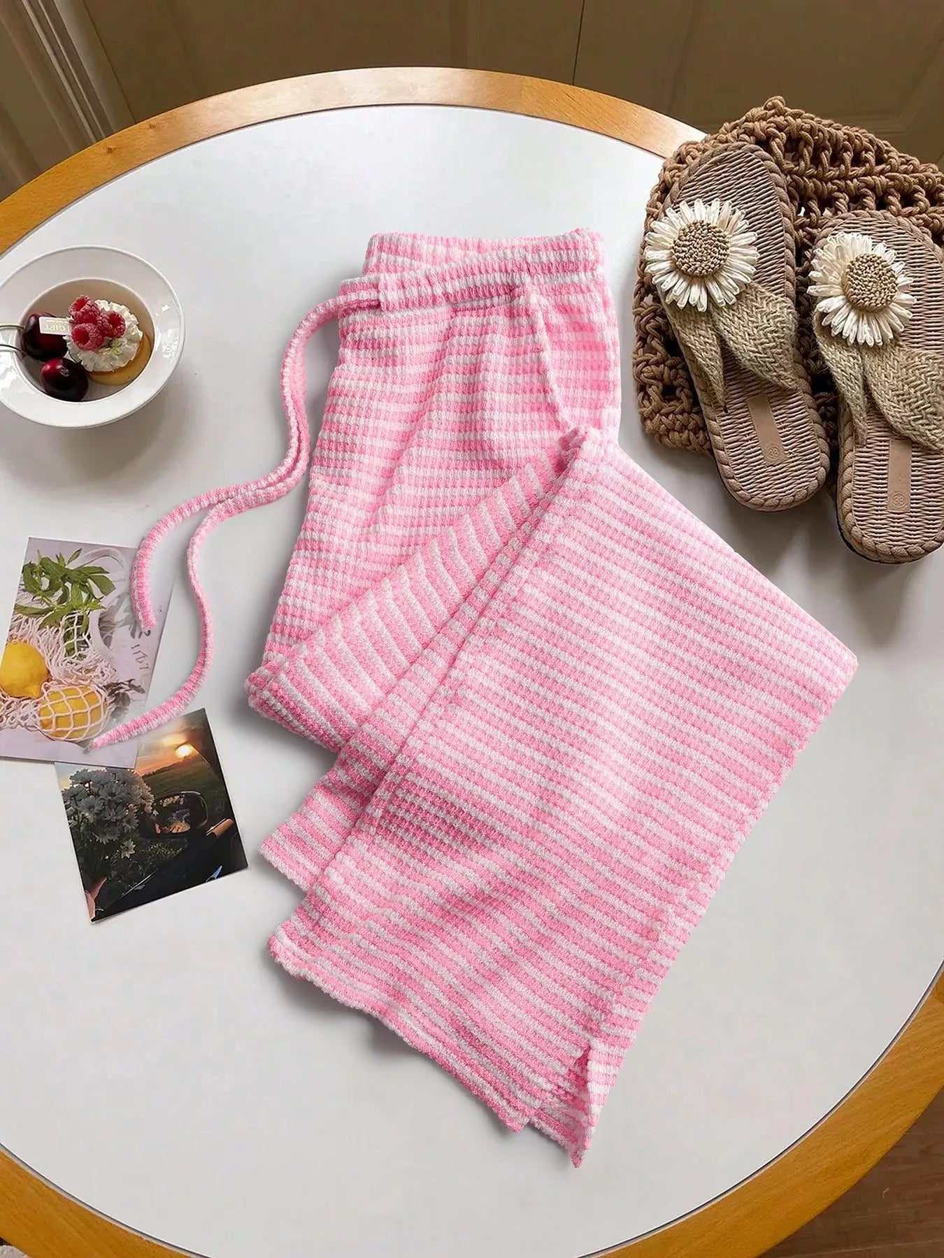 Drawstring Wide Leg Pants