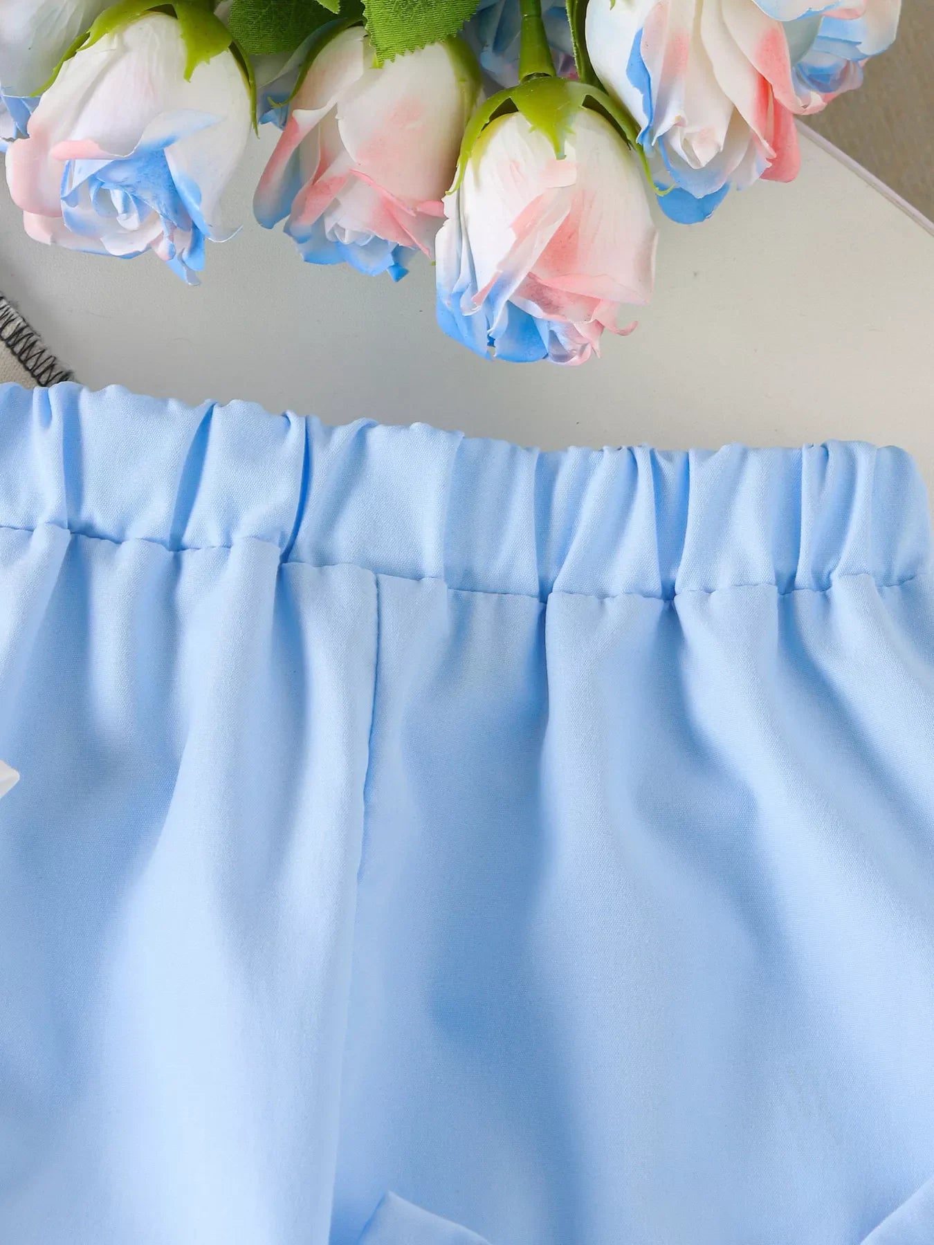 Children's Bow Round Neck Top and Pants Set