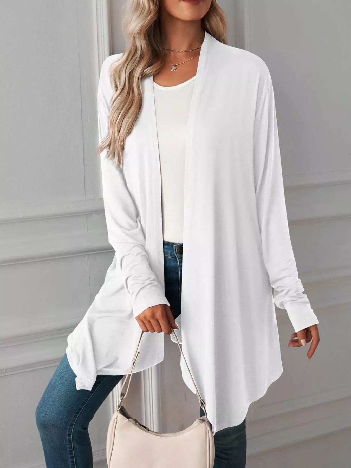 Lightweight Open Front Cardigan