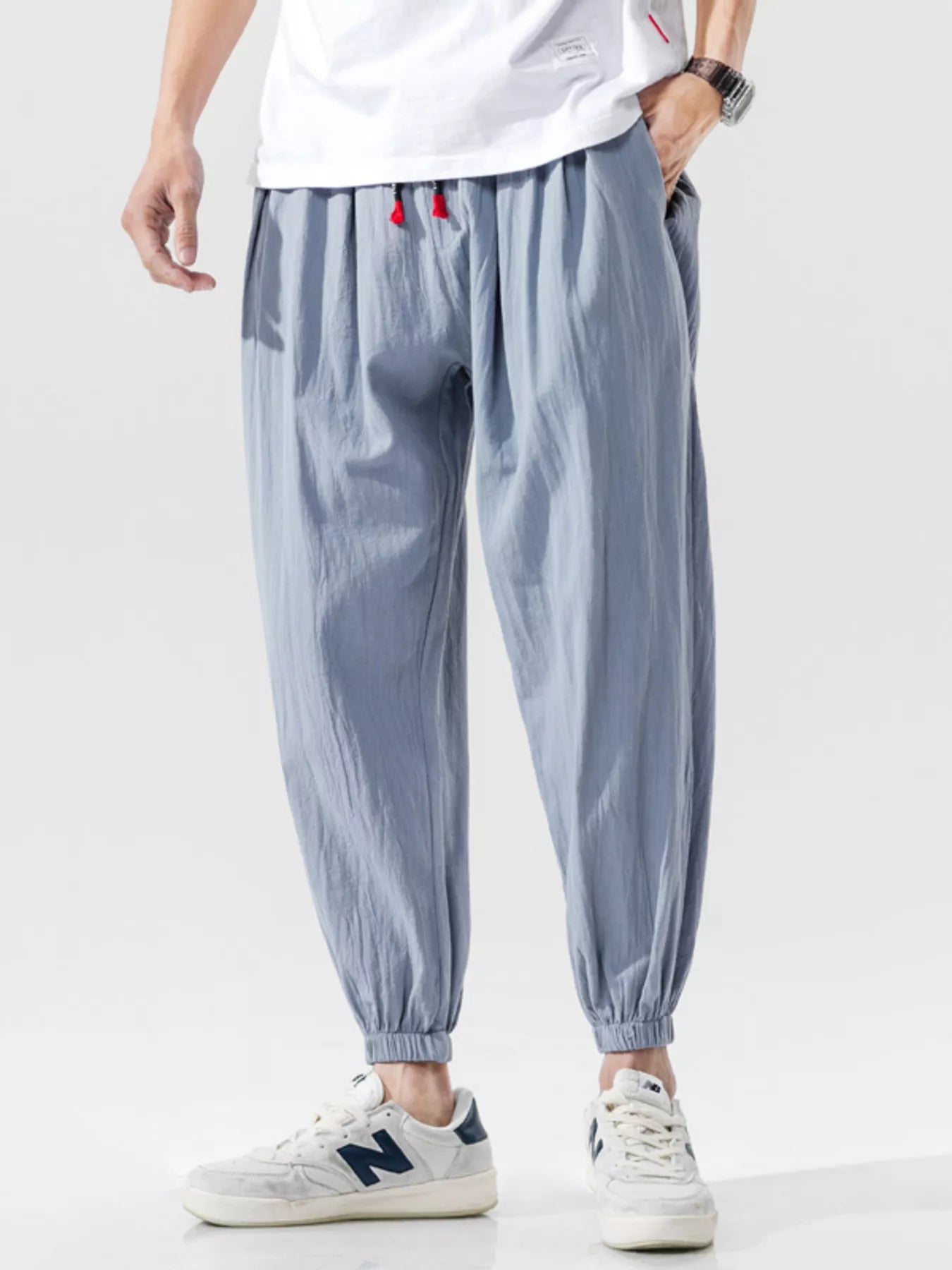 Men's Plus Size Casual Loose Fit Drawstring Joggers