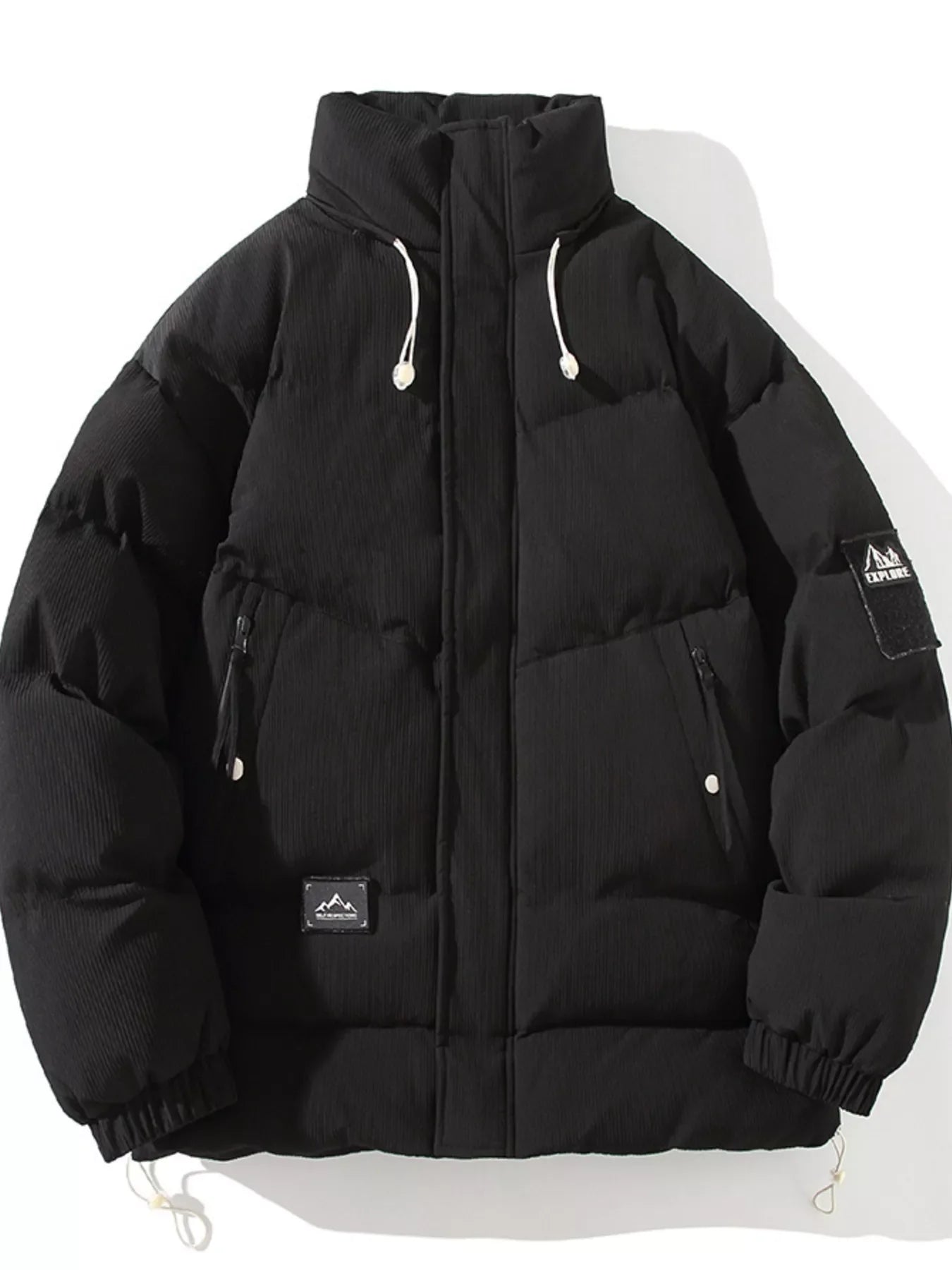 Men's Plus Size Zip Up Long Sleeve Puffer Jacket