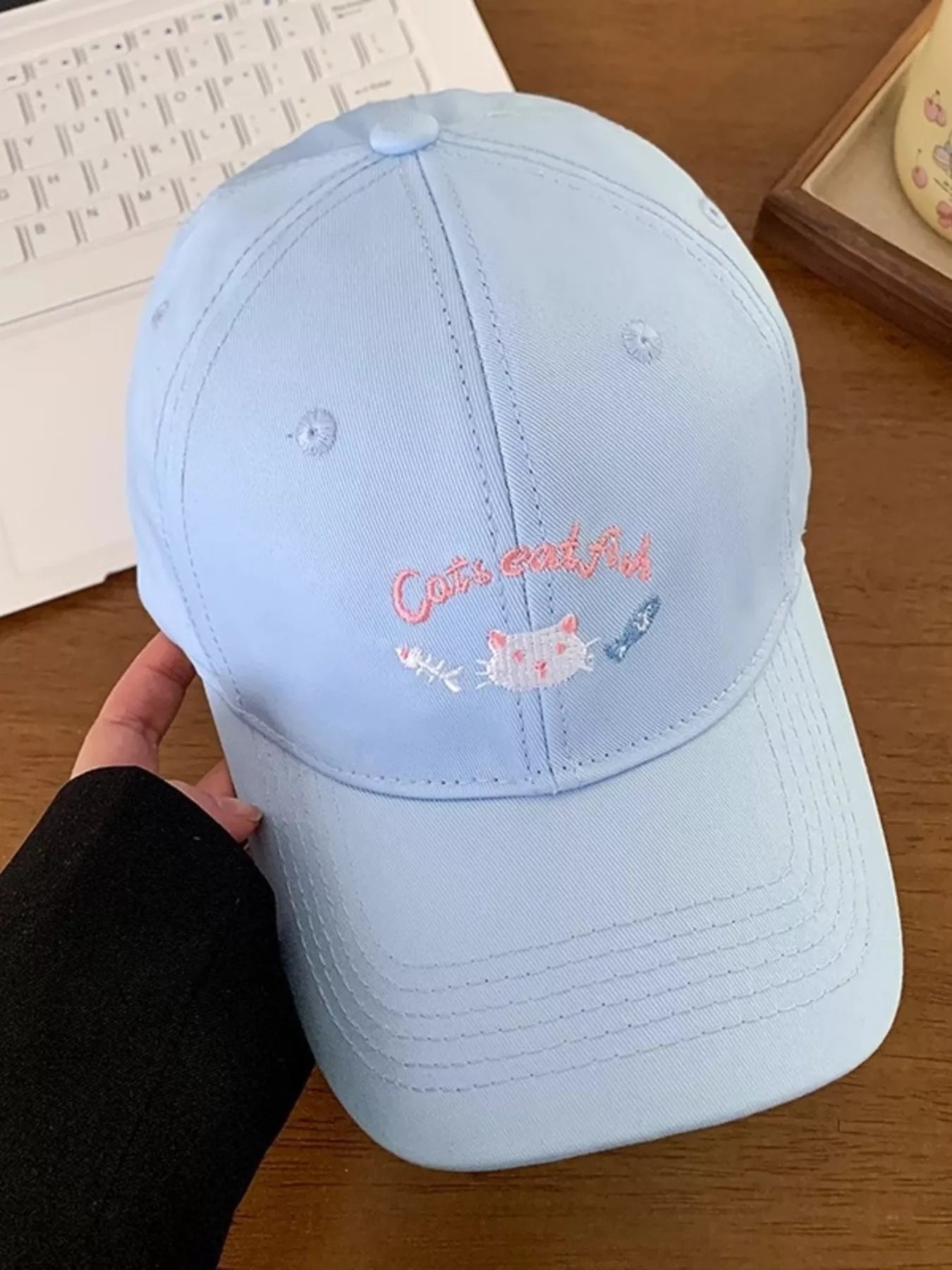 Cat Embroidered Baseball Cap