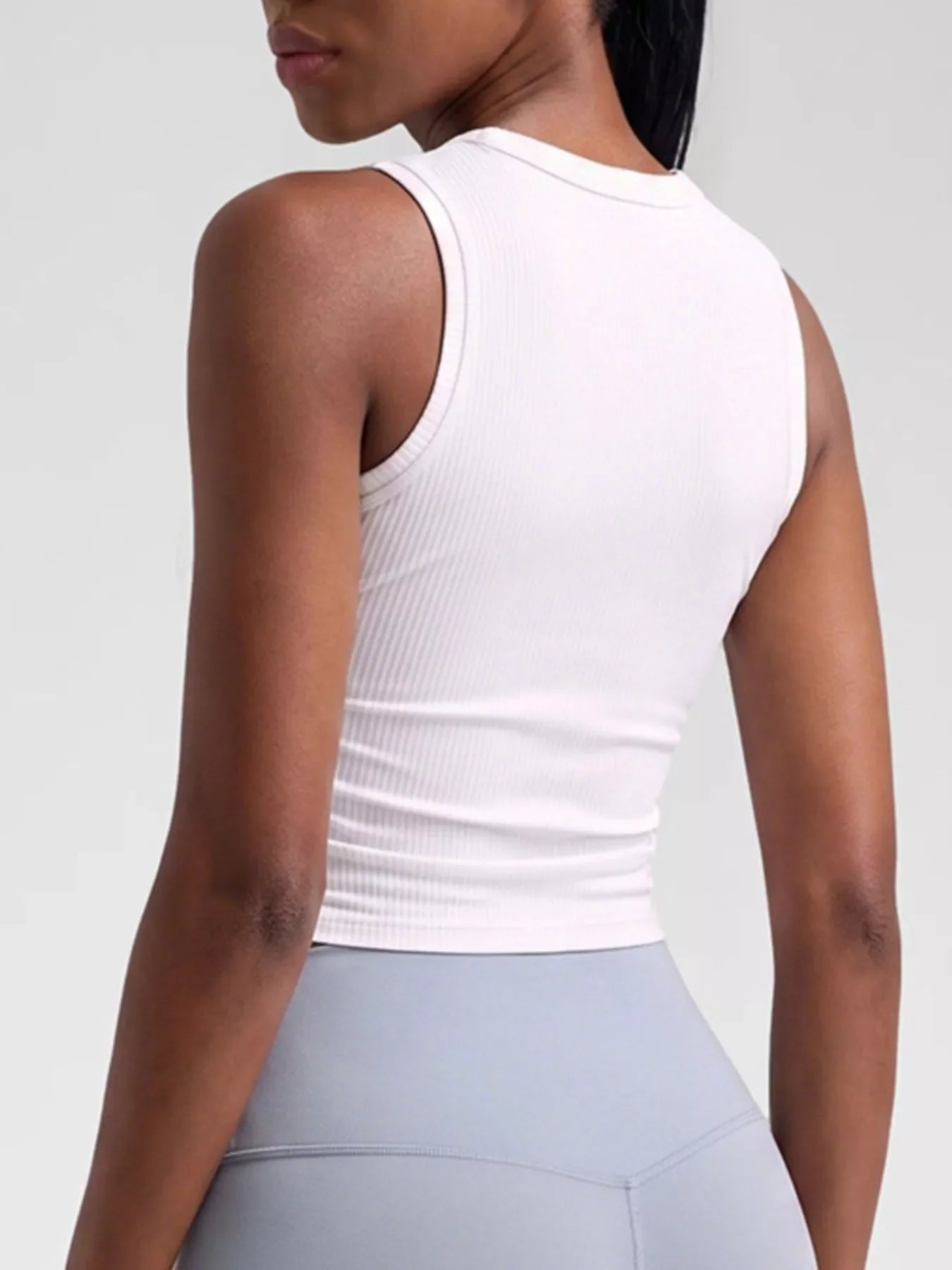 Ribbed Ruched Active Tank