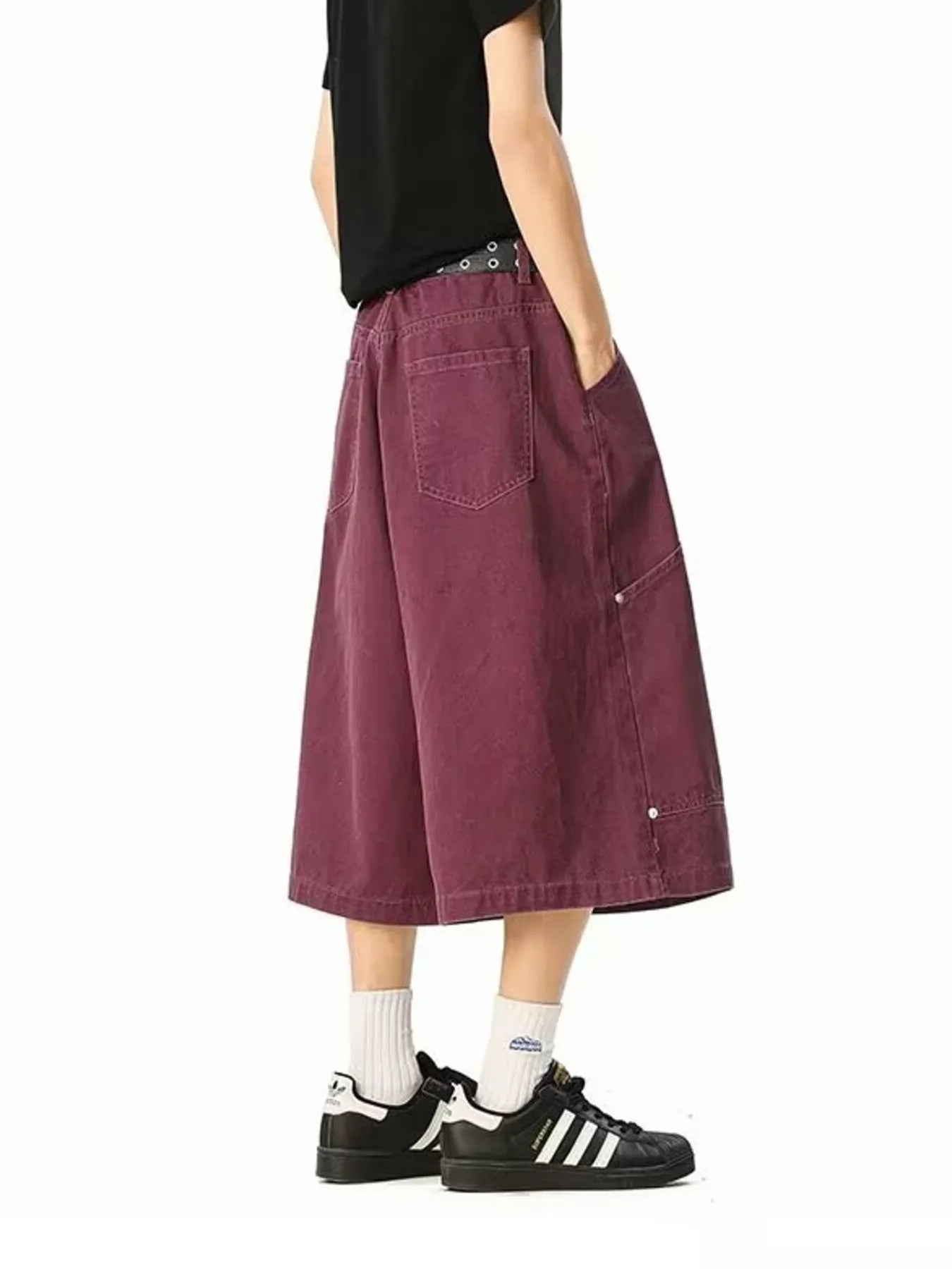 Men's Full Size Wide Leg Cropped Shorts Plus Size
