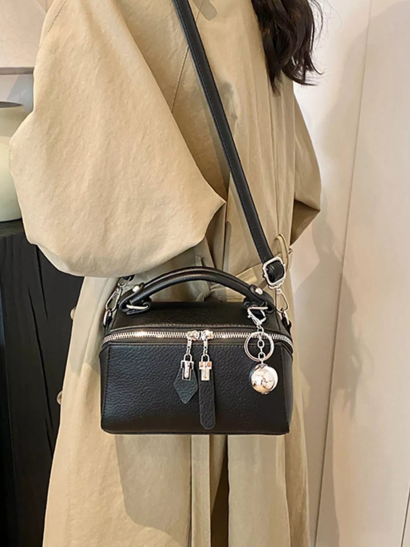 Textured Leather Handbag