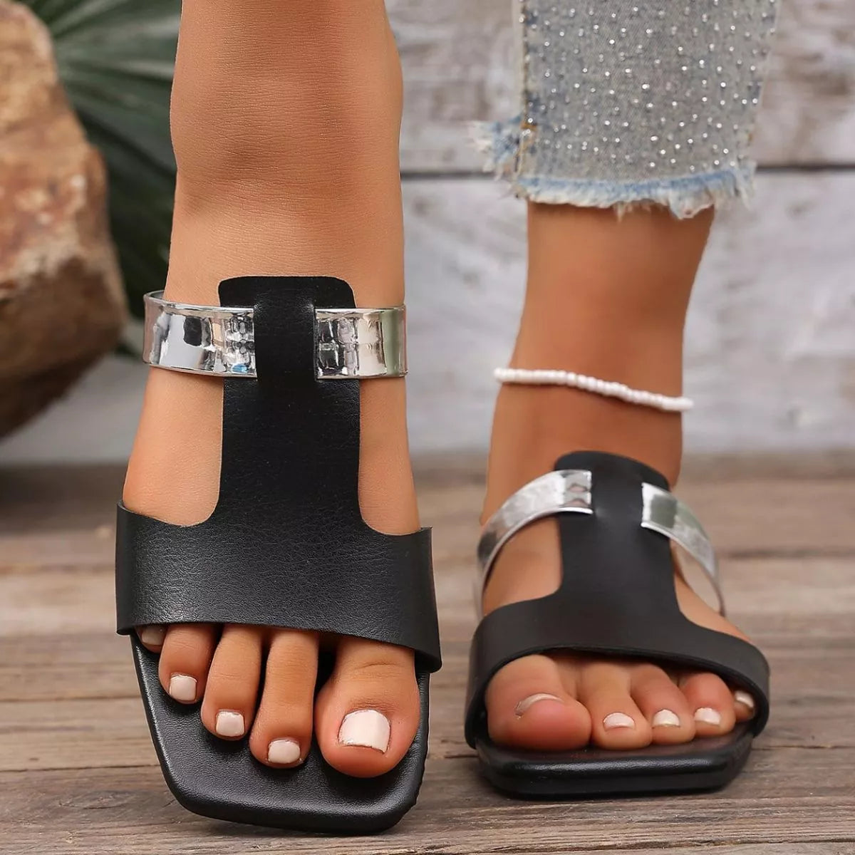 Open Toe Flat Sandals