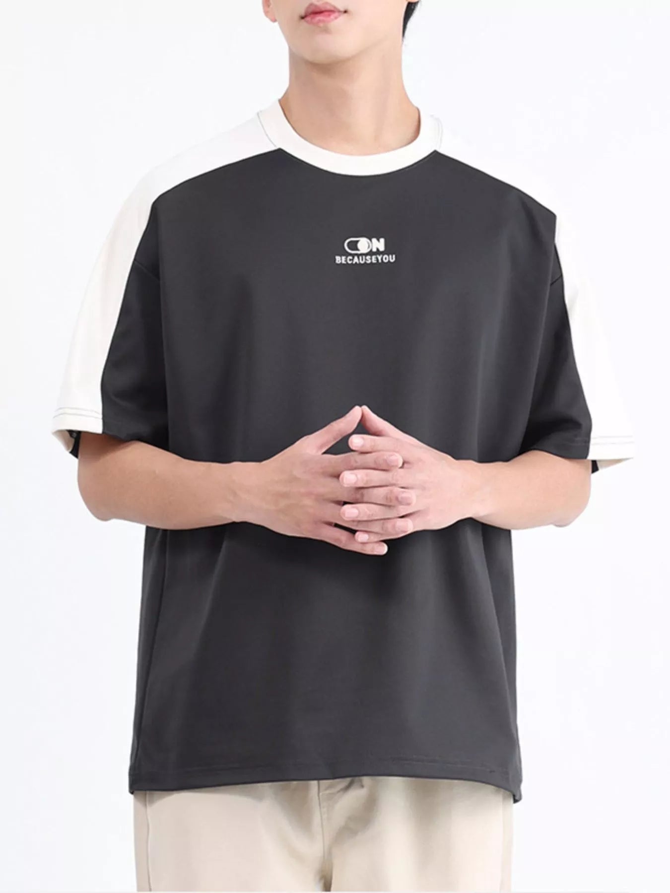 Men's Plus Size Color Block Casual T-Shirt