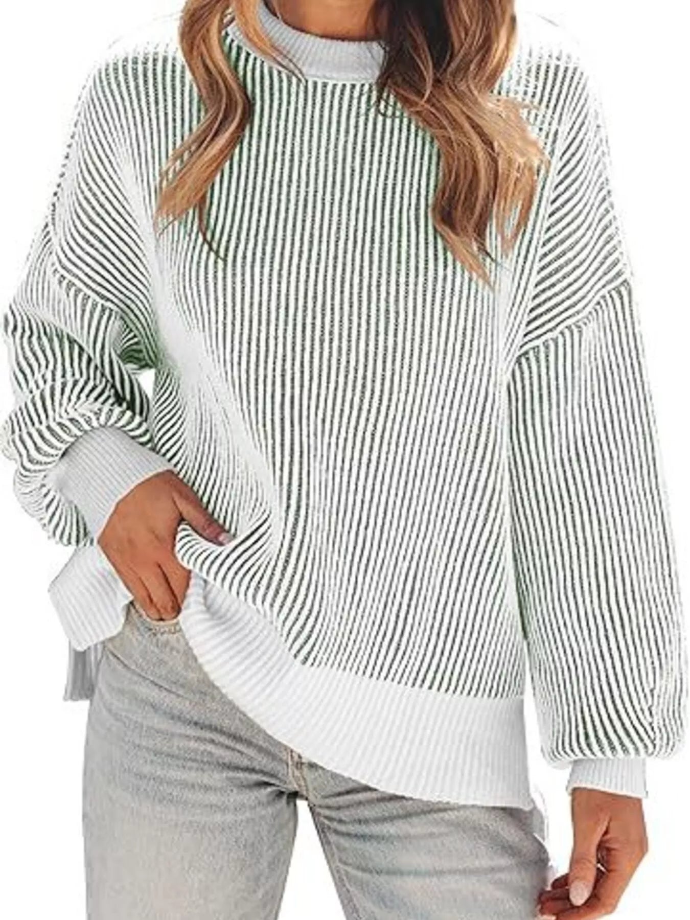 Stripe Dropped Shoulder Sweater