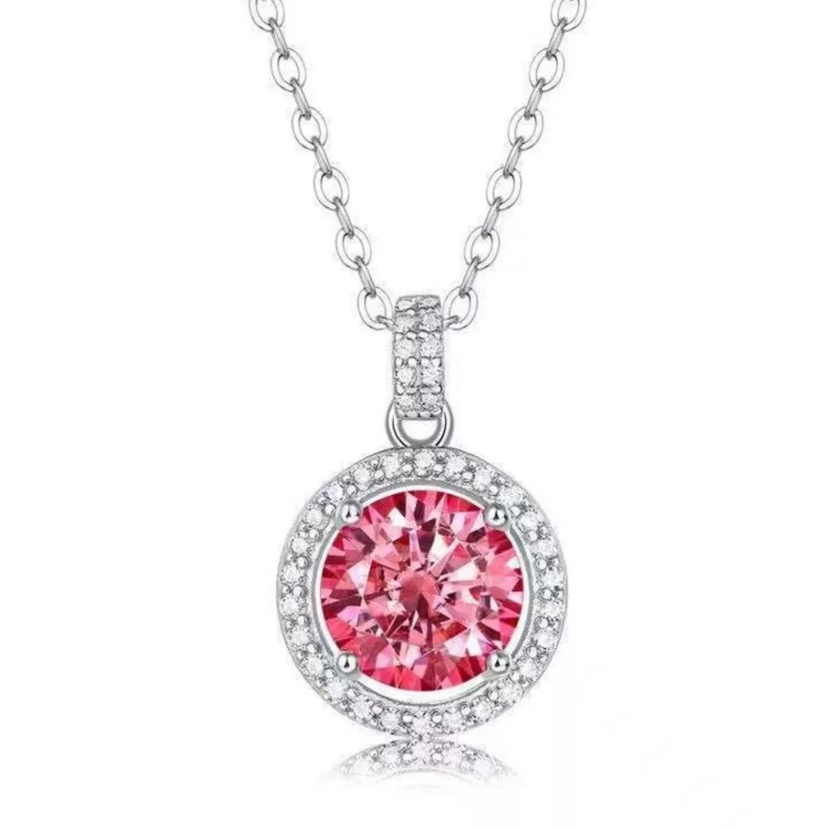 3 Carat Moissanite 925 Sterling Silver Pendant Necklace