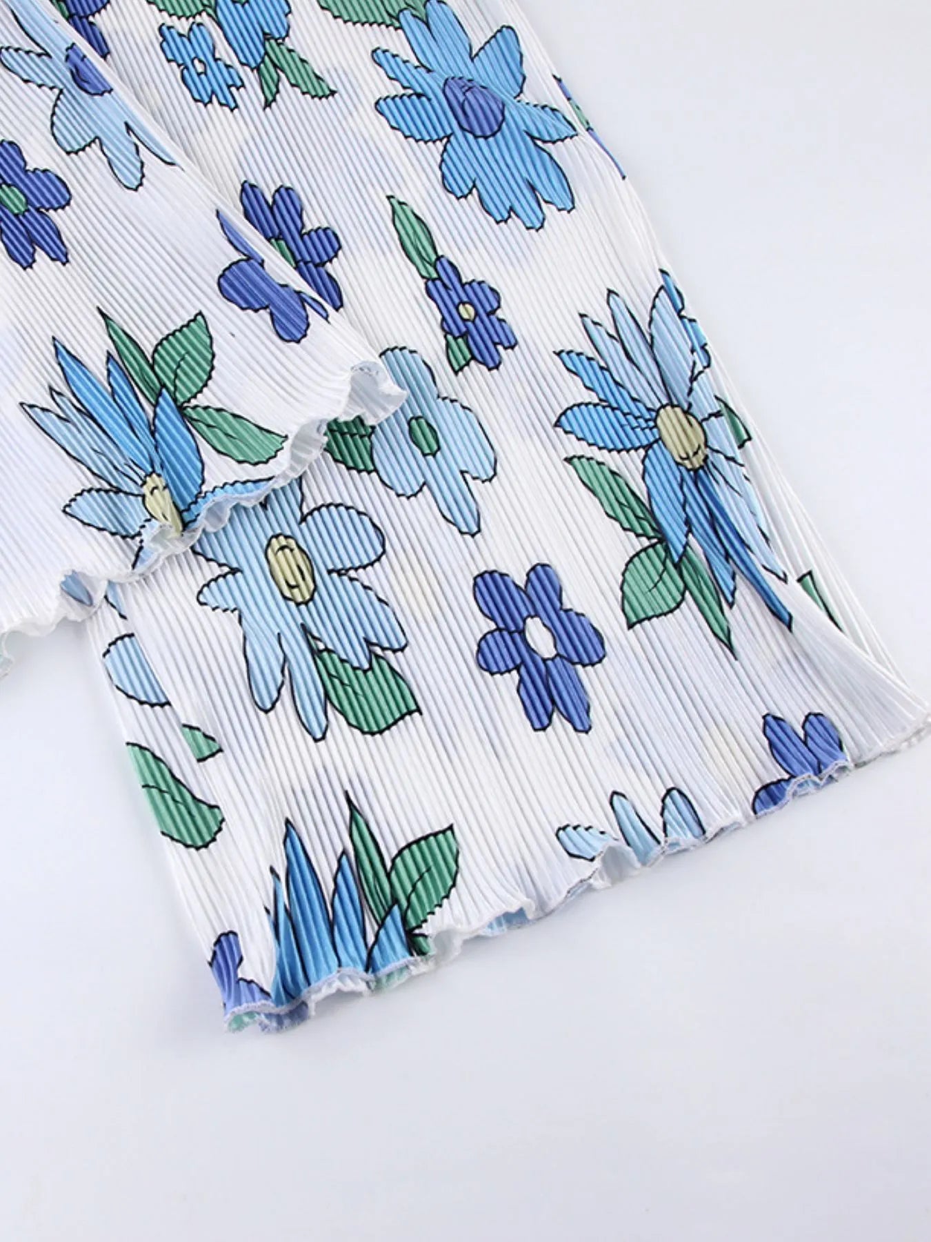 Printed Button Up Shirt and Pants Set