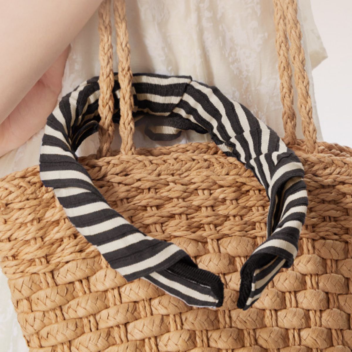 Striped Wide Brim Sun Visor Hat