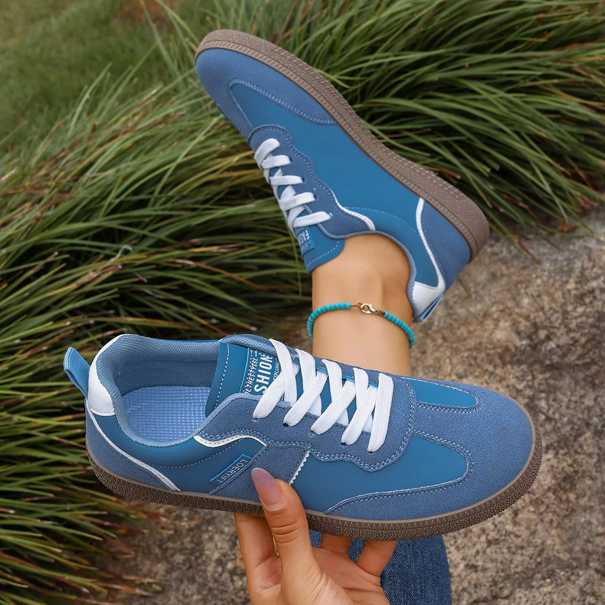 Round Toe Lace Up Sneakers