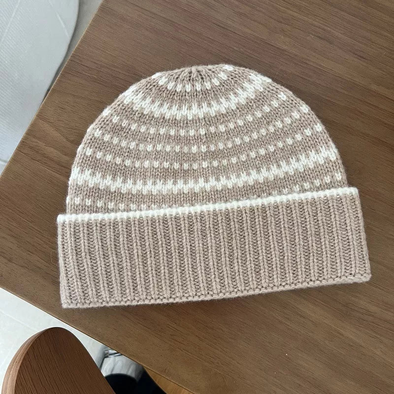 Wool Striped Warm Knit Hat