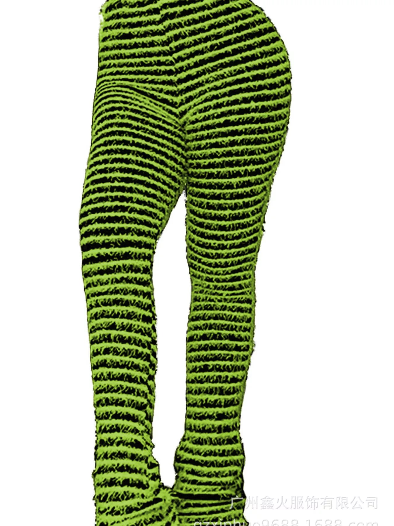 Striped Fuzzy Textured Knit Pants