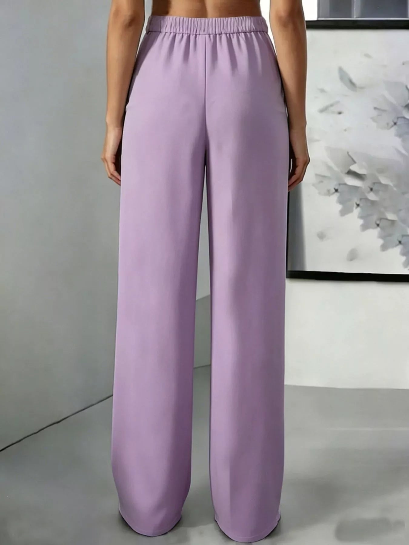 High-Waisted Pleated Wide-Leg Pants