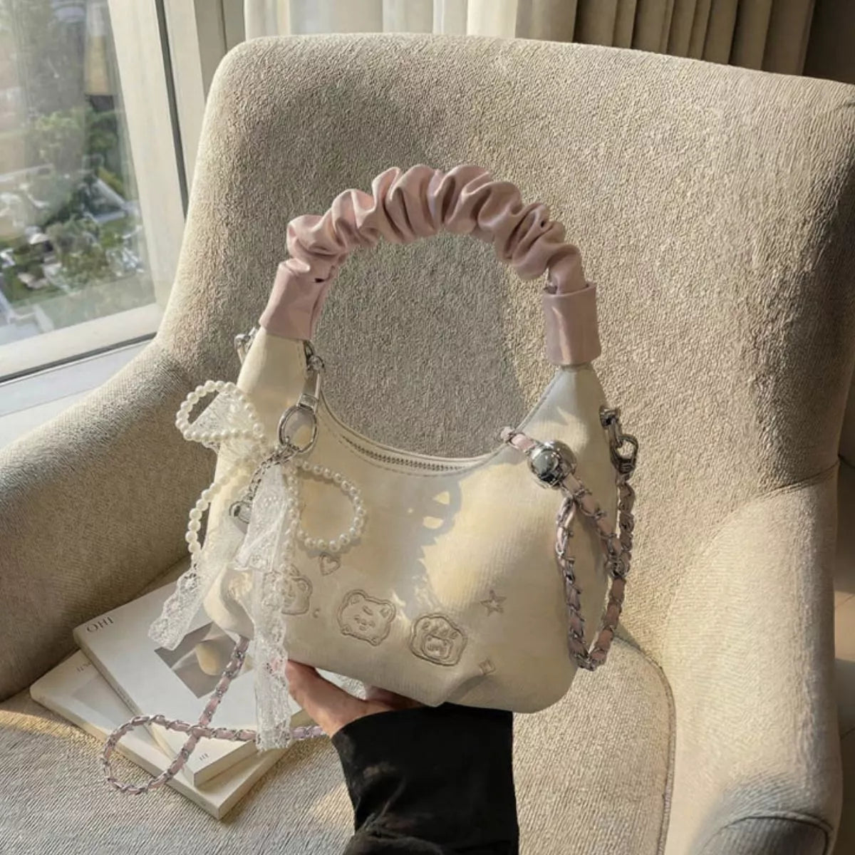 Ruched Handle Crossbody Bag