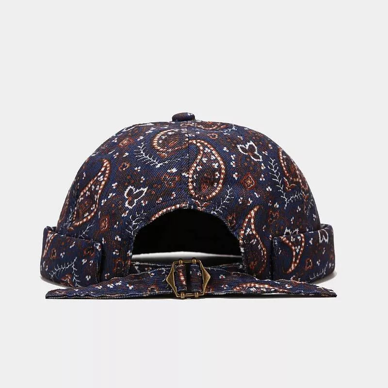 Vintage Paisley Print Brimless Hat