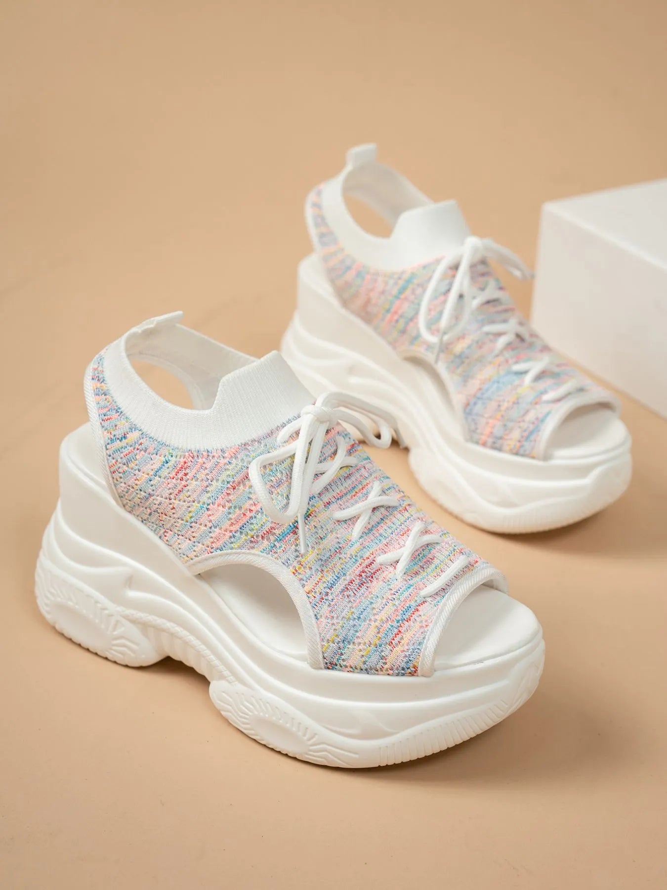Lace Up Platform Wedge Sandals