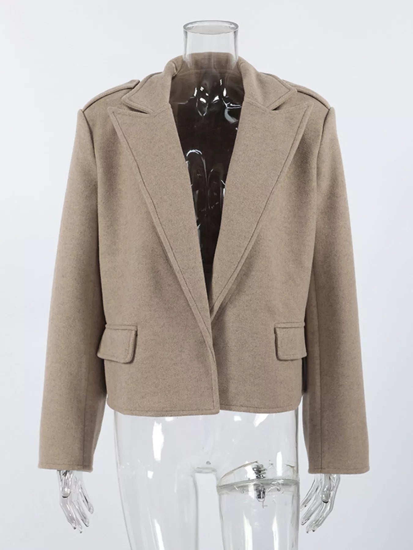 Lapel Collar Cropped Outerwear