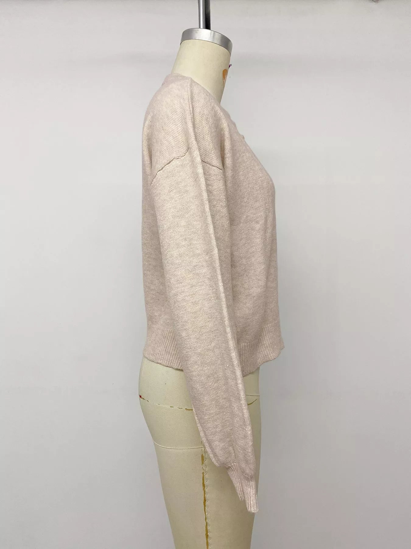 Button Up Dropped Shoulder Cardigan