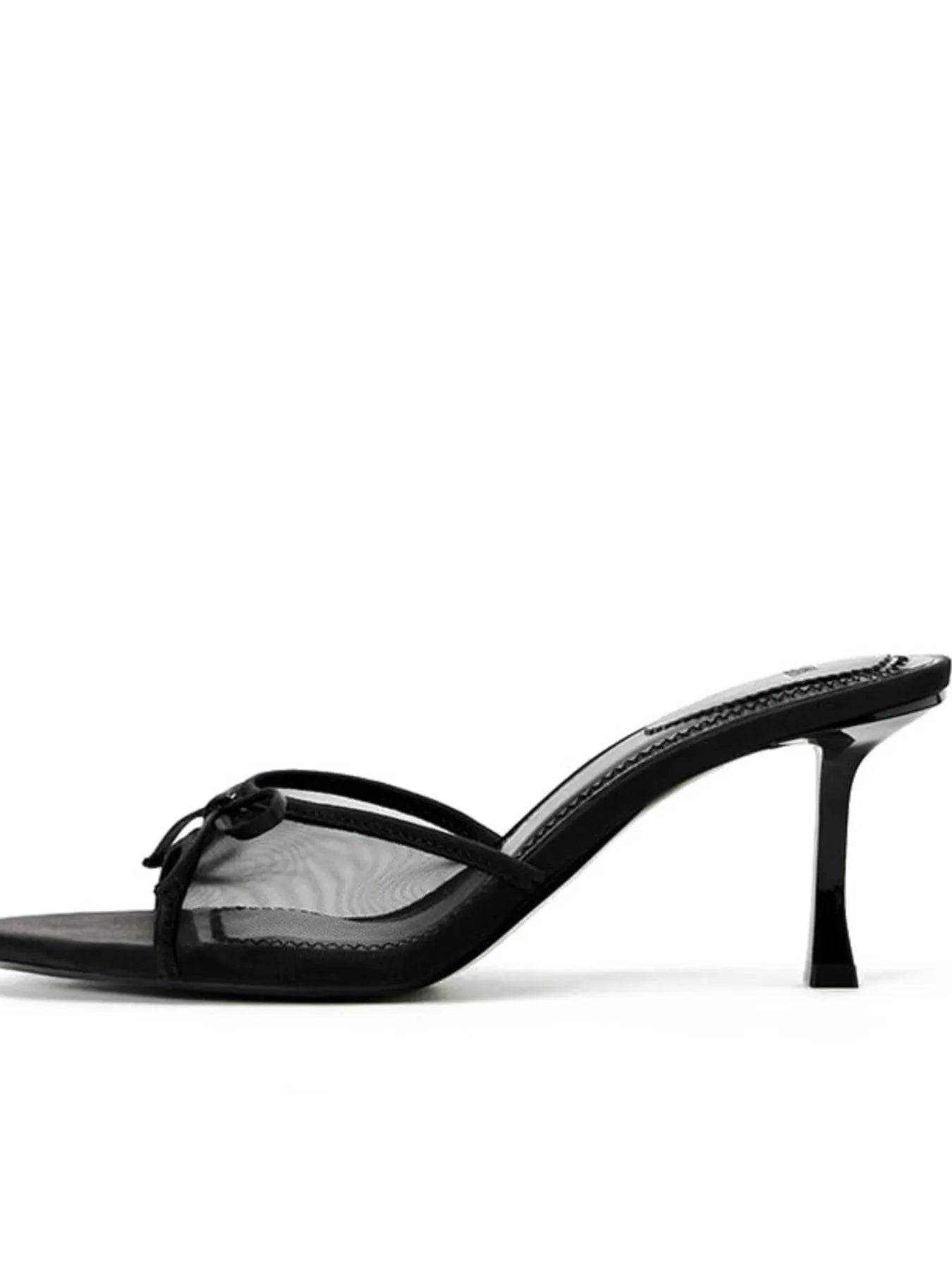 Bow Detail Stiletto Heel Mule Sandals