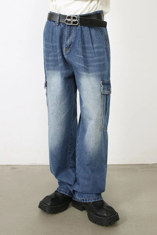 Men's Loose Fit Jeans with Pockets